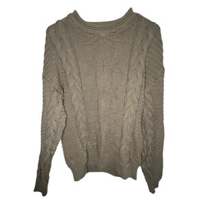 Abercrombie And Fitch Forest Green Cable Knit Textured Cozy Pullover Sweater